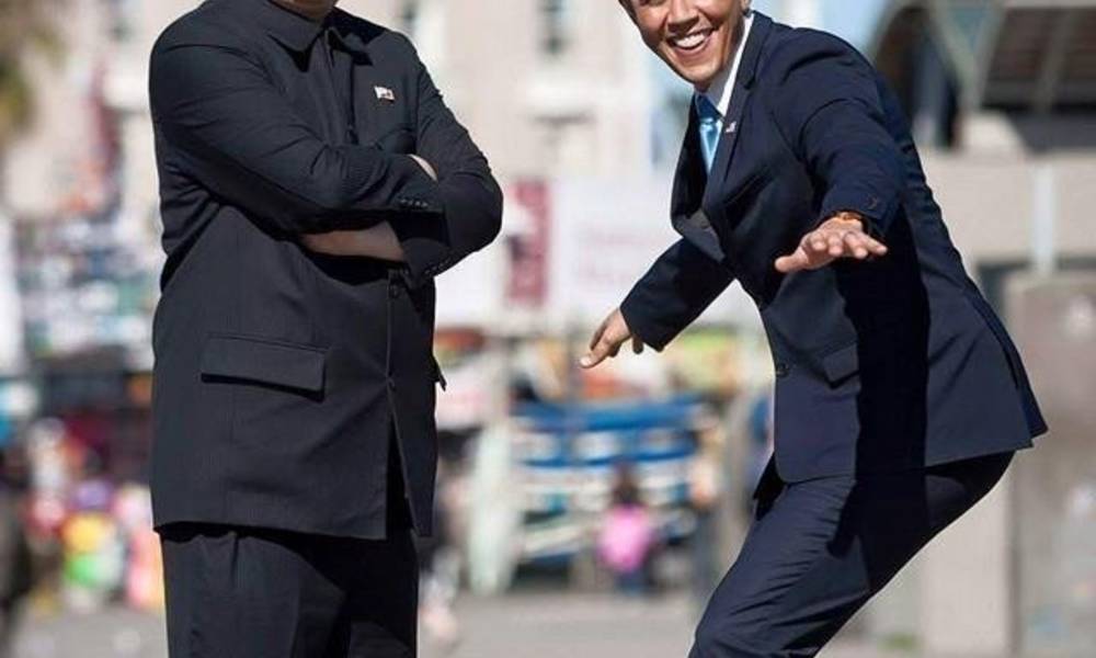 شاهد بالصور أوباما والرئيس الكوري الشمالي في رحلة مرح ليست لهما