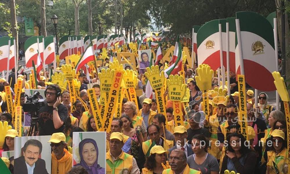 مظاهرات ايرانية في نيويورك منددة بزيارة روحاني