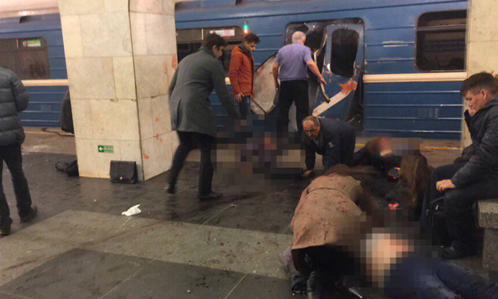 انفجار في محطة مترو بروسيا