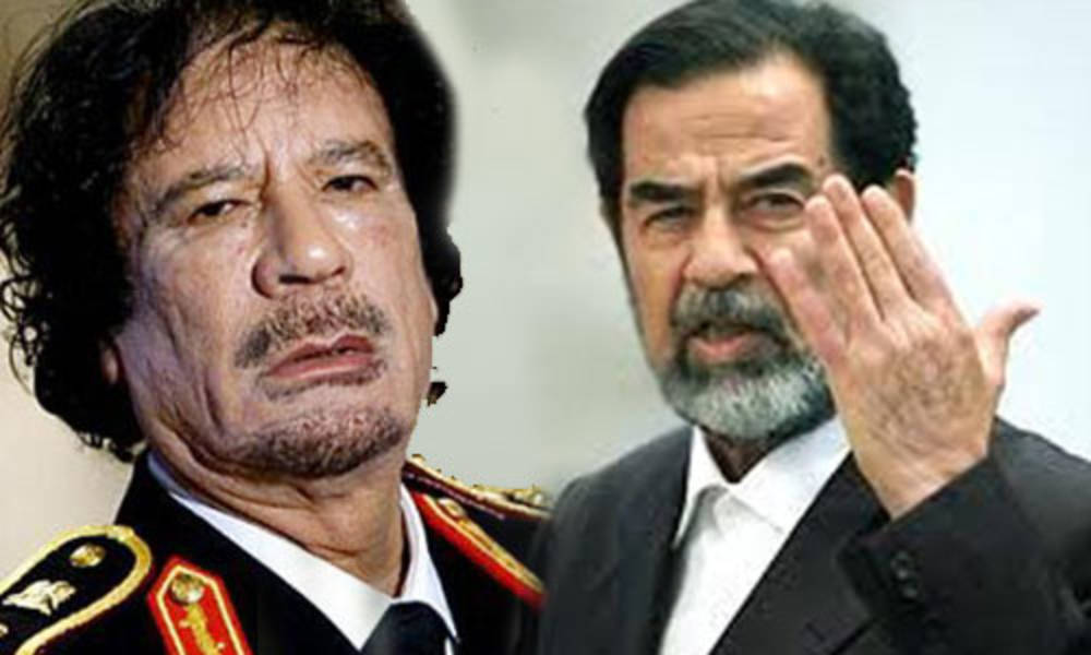 بالتفاصيل.. القذافي حاول تهريب صدام حسين من سجنه