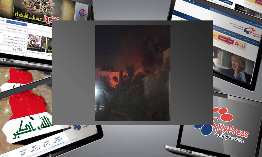 بالصور.. سقوط قذائف هاون على مبنى الحشد الشعبي في منطقة الكرادة
