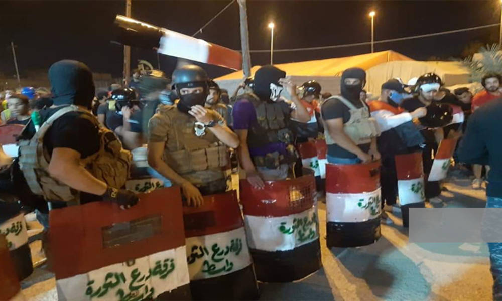 فرقة دفاعية تتشكل في ساحة اعتصام  محافظة واسط