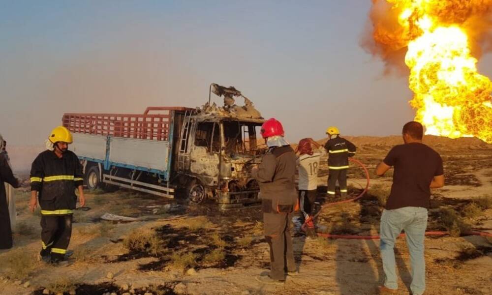 انفجار أنبوب غاز في محافظة المثنى مما ادى الى قتلى وجرحى
