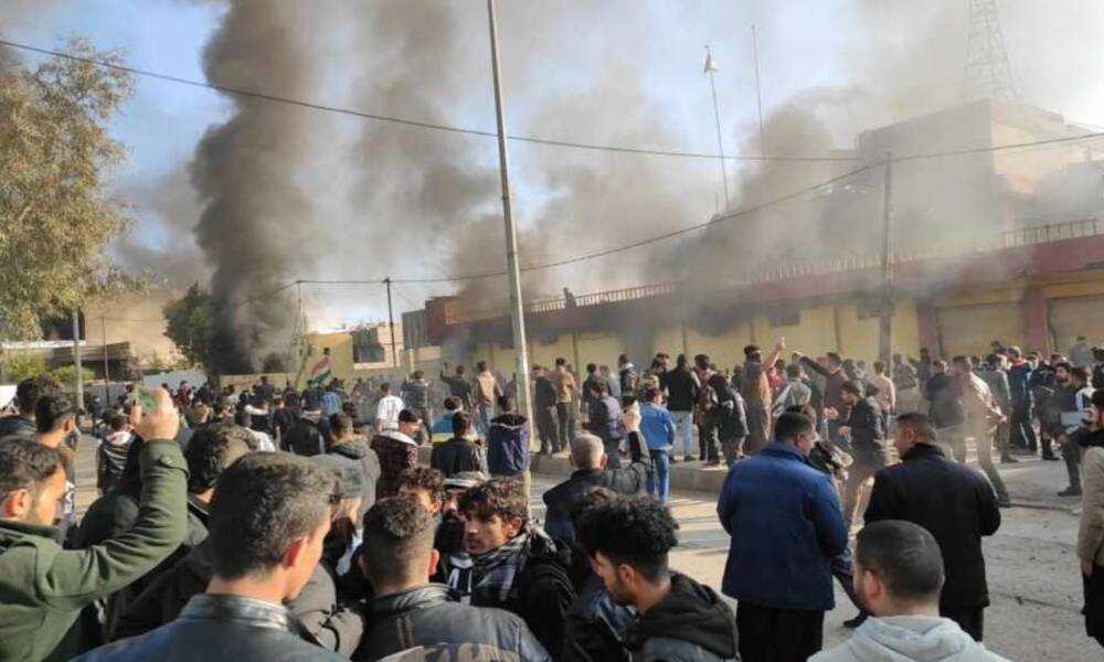 قتل المحتجين برصاص  حرس مقر الحزب الديمقراطي الكردستاني
