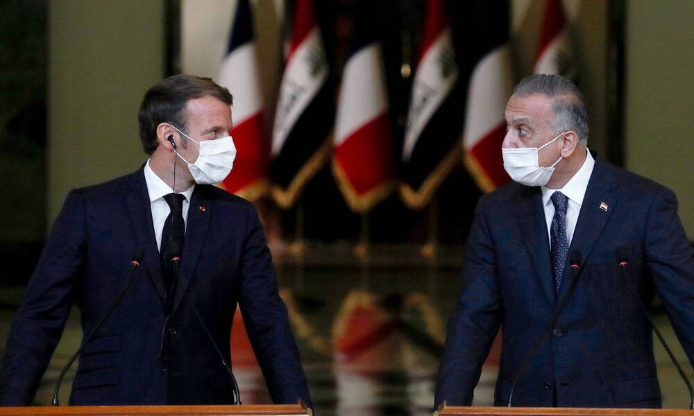 في مؤتمر صحفي  "ماكرون "  .. فرنسا حريصة على استقرار العراق و لاينبغي التراخي مع التنظيم الارهابي