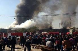 اصابة اربعة مدنيين بحريق جنوب شرقي بغداد