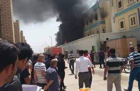بالصور.. نشوب حريق في جامعة واسط