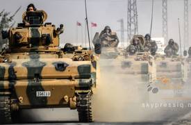 حشود عسكرية تركية كبيرة على الحدود مع سوريا
