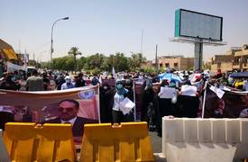 بالصور : تظاهرات رافضة لقرار مجلس القضاء بالافراج عن رافع العيساوي