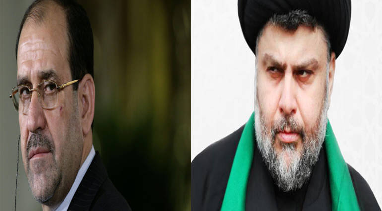 The conflict raging between Maliki and Sadr to win the Kurds in the alliance of the largest bloc