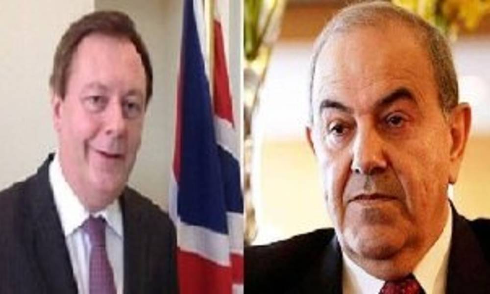 علاوي والسفير البريطاني يؤكدان ضرورة وضع خارطة طريق لتحرير المدن من داعش