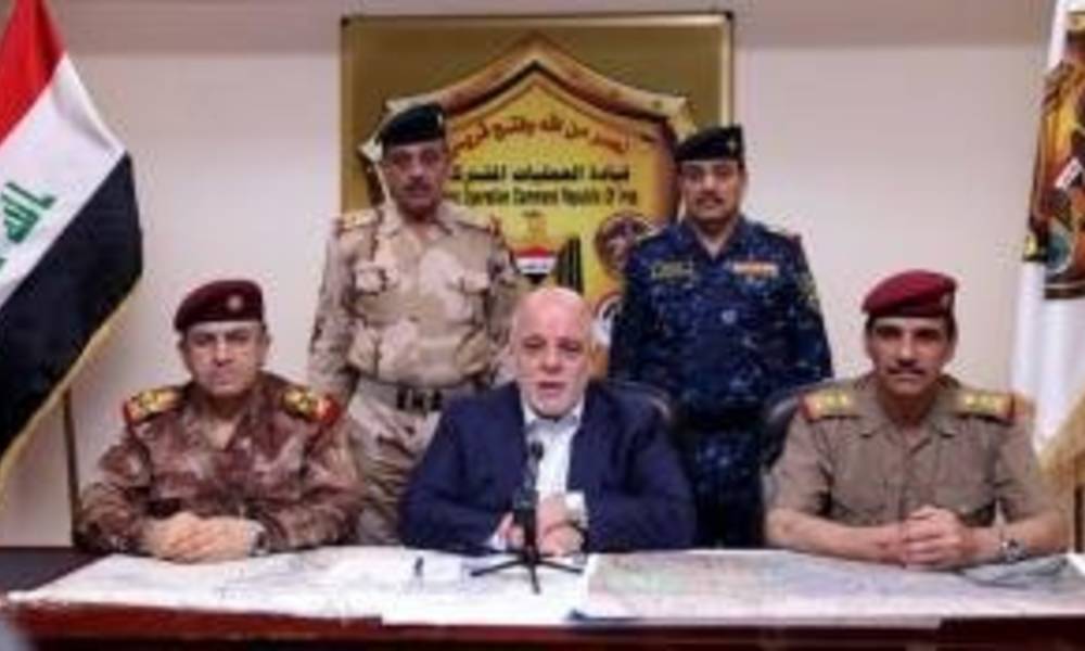 العبادي يعلن عودة الفلوجة إلى ربوع الوطن ويؤكد: لا مكان لداعش في العراق