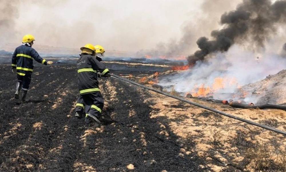 الدفاع المدني: حرائق الاراضي الزراعية بلغت 155 حادثاً وهذا هو حجم المساحات المحترقة والتي تم انقاذها