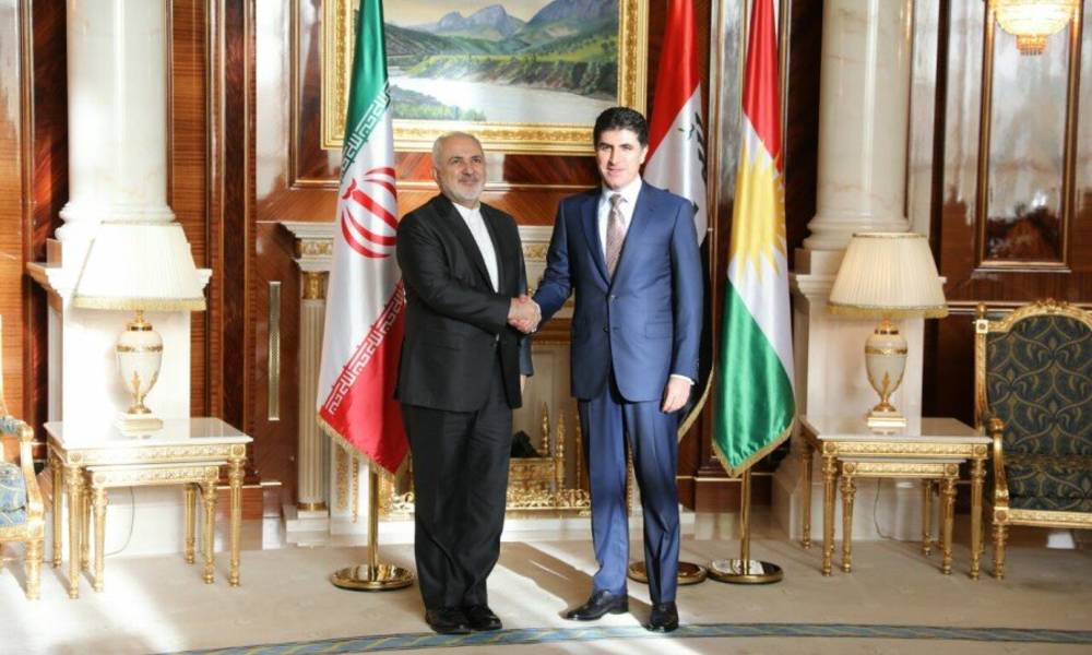 ظريف يصل الى اربيل ليلتقي بــ" نيجيرفان بارزاني " رئيس اقليم كردستان العراق