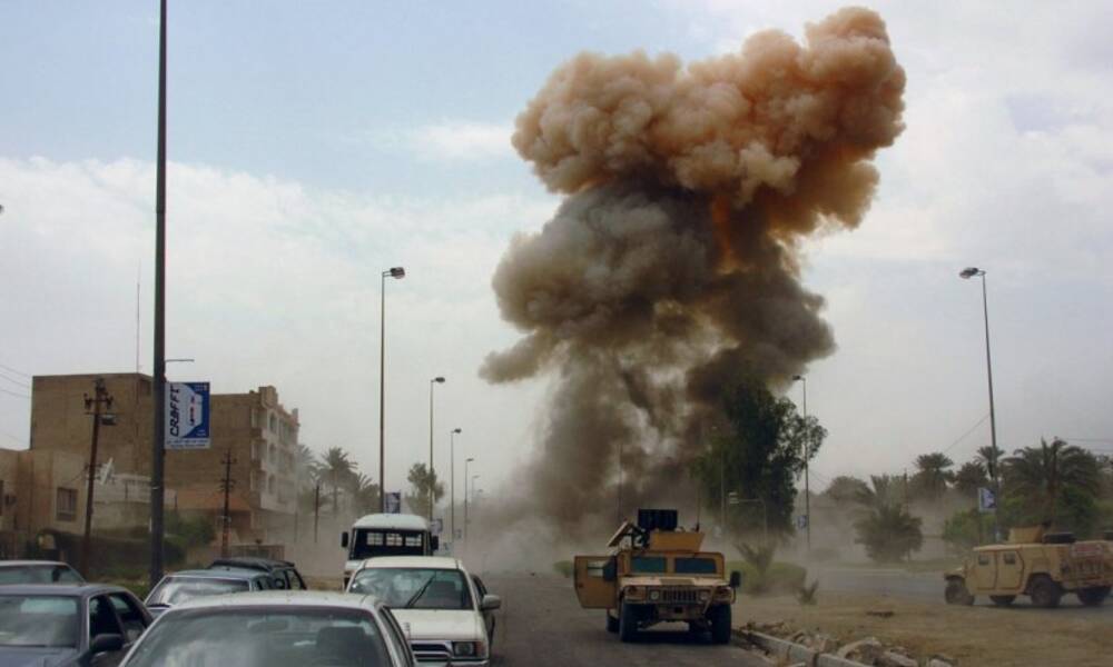 انفجار يستهدف رتلاً امريكياً غربي بغداد