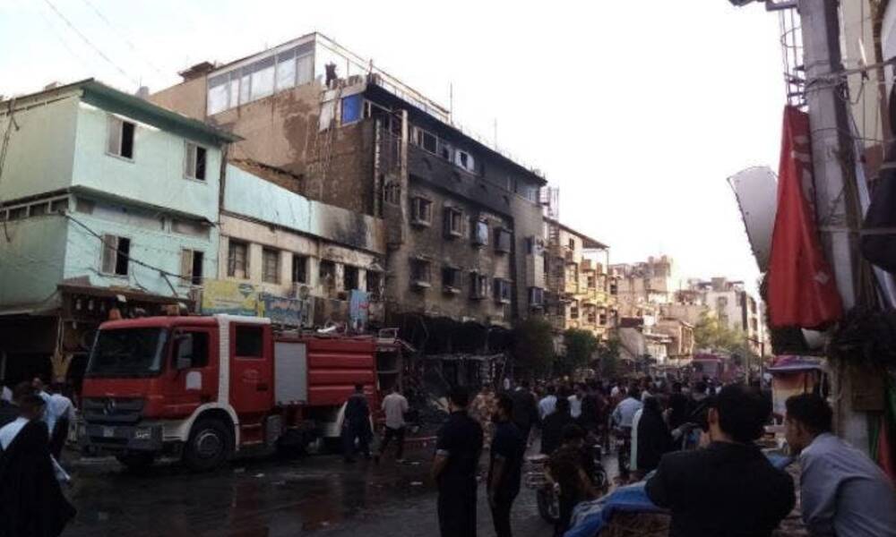 الدفاع المدني في بيان  بشان حريق فندق بكربلاء