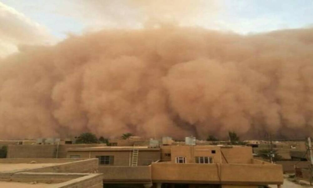 عاصفة ترابية تضرب محافظة الأنبار