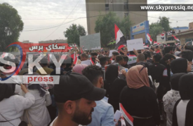 بالصور..احتجاجات طلبة الدكتوراه في جامعة بغداد تأييدا لمطالب المتظاهرين