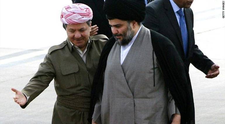 Massoud Barzani - We support al-Sadrs efforts to cut off the hands of al-Maliki